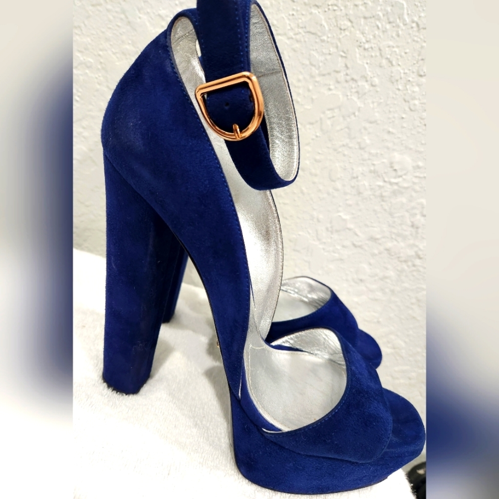 Prada Suede Platform Heels